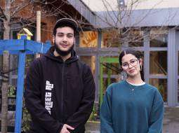 Bilal Ayoub Habba et Naelya Belamri ambassadeurs Banlieues Climat dans le quartier des Brosses